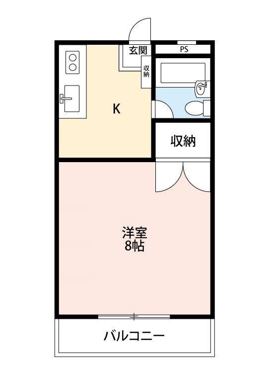 メゾンローリエ(1K/2階)の間取り写真