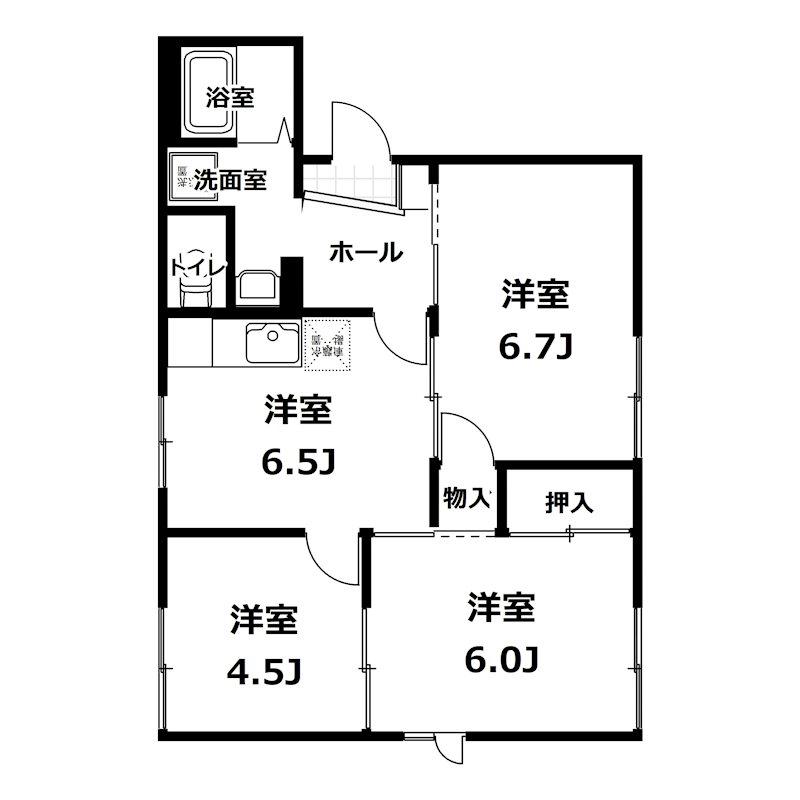 アネックス東海(3DK/2階)の間取り写真