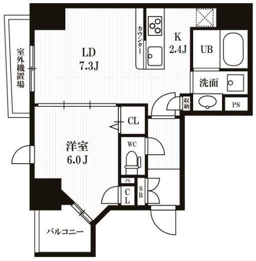 PEAKS神田(1LDK/2階)の間取り写真