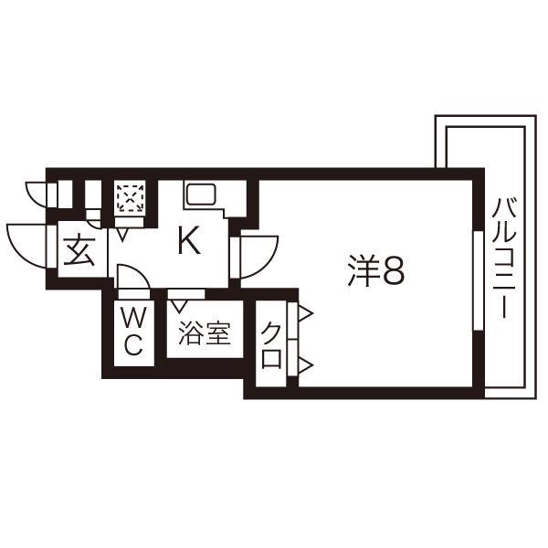 LUMINOUS TSURUMAKOEN(1K/9階)の間取り写真