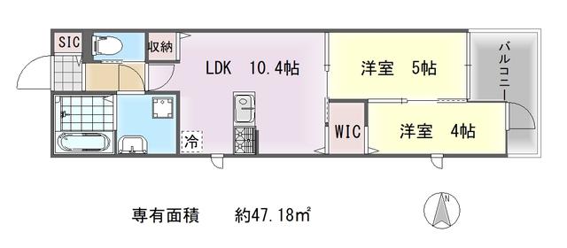 仁王門ビレッジ(2LDK/3階)の間取り写真