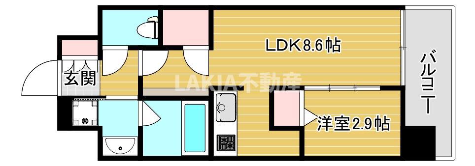コンフォリア・リヴ京橋(1LDK/3階)の間取り写真