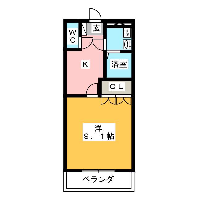 スズカヒルズ A棟(1K/1階)の間取り写真