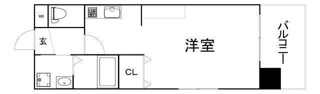 KAUNIS都島(ワンルーム/7階)の間取り写真