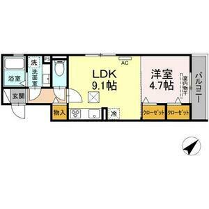 エスペランサ千種(1LDK/1階)の間取り写真