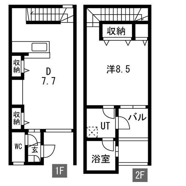 ARCADIA(1LDK/1階)の間取り写真