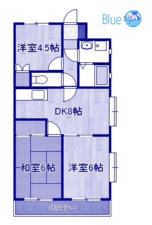 サンライズ白百合A(3DK/2階)の間取り写真