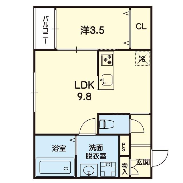 ステラ大津駅前(1LDK/1階)の間取り写真