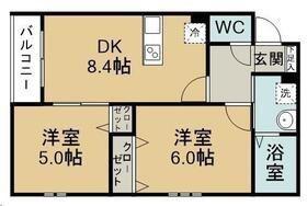 GRANFERTE南光台(2DK/2階)の間取り写真