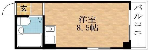 ブルーシィエール(ワンルーム/3階)の間取り写真