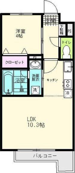 THE IOT HARANOMACHI β(1LDK/1階)の間取り写真