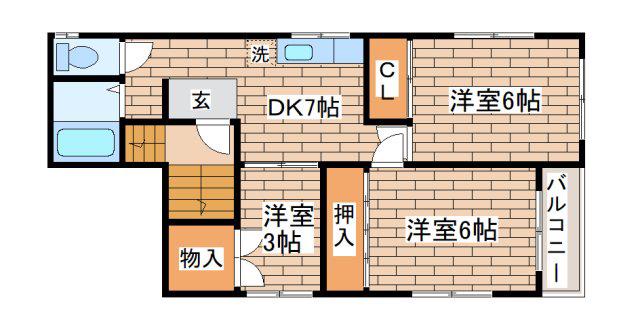 シェークスピア神戸(3DK/4階)の間取り写真