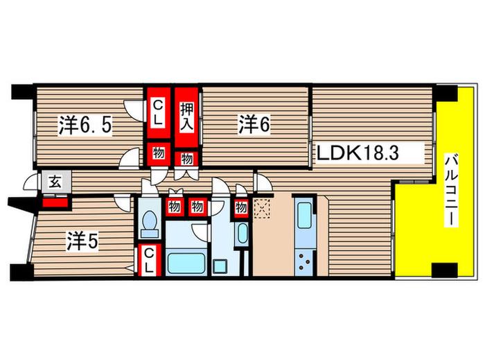 リーベスト西千葉(3LDK/2階)の間取り写真