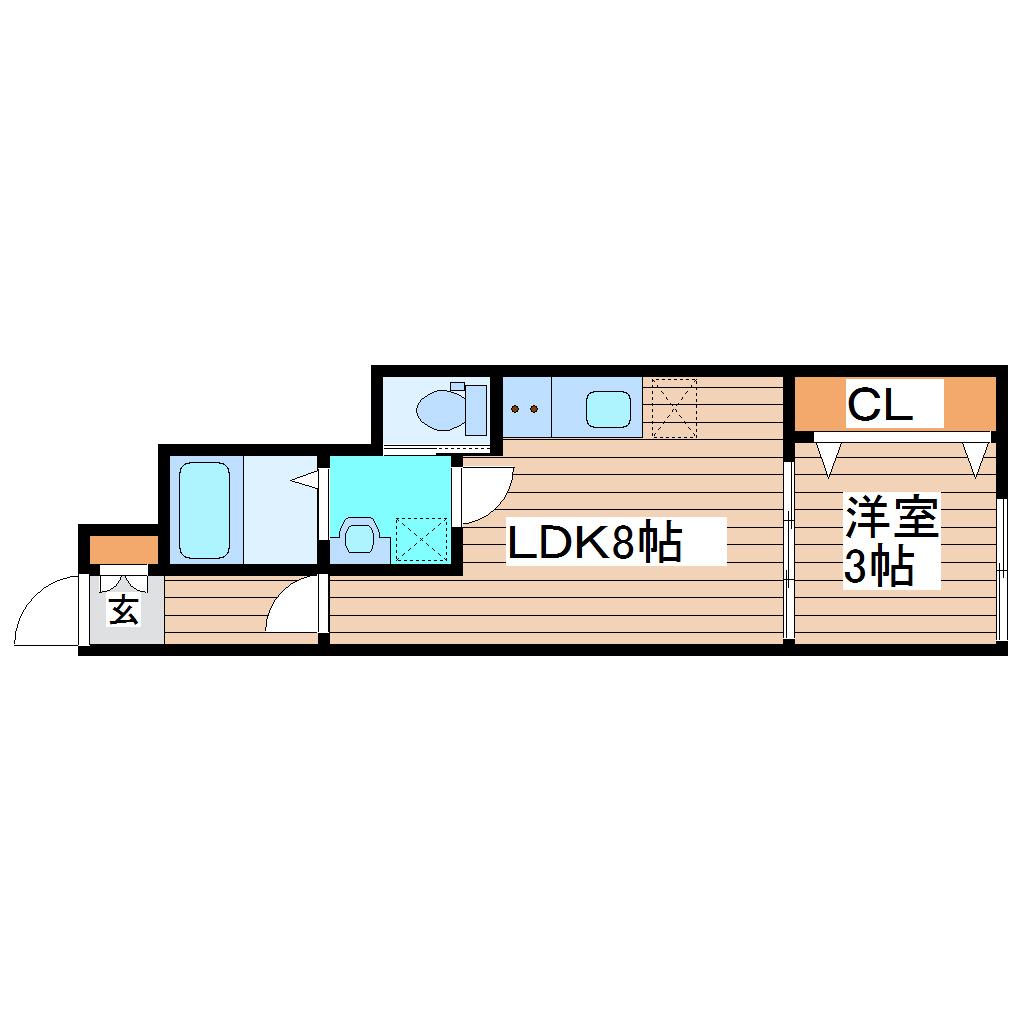 エスポワール桜(1LDK/1階)の間取り写真