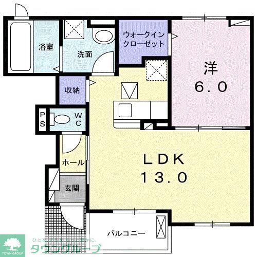 ヴィ エスターテ(1LDK/1階)の間取り写真