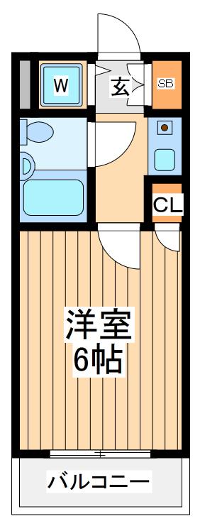 ワコーレ相武台前(1K/1階)の間取り写真