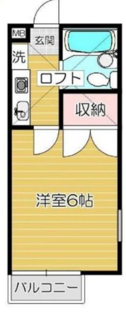 サンシェール中里(1K/2階)の間取り写真