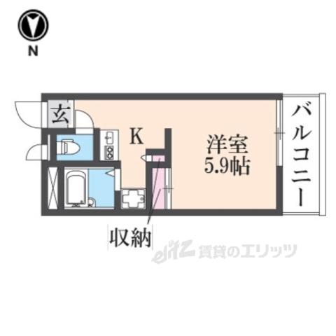 レオパレスエスパシオ21B(1K/3階)の間取り写真