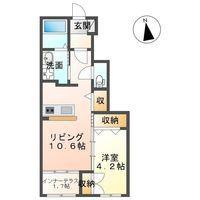 ルミーナ須賀川(1LDK/1階)の間取り写真