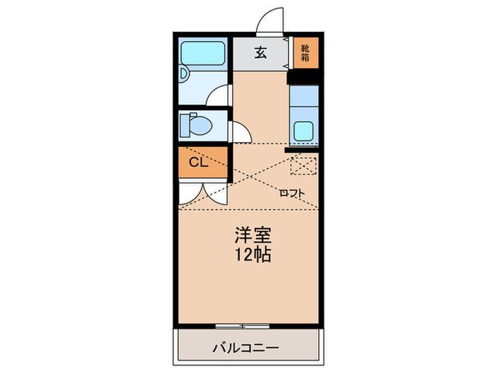 ドミール郡元(ワンルーム/3階)の間取り写真