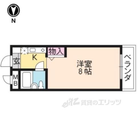 宮崎マンションⅡ(1K/1階)の間取り写真