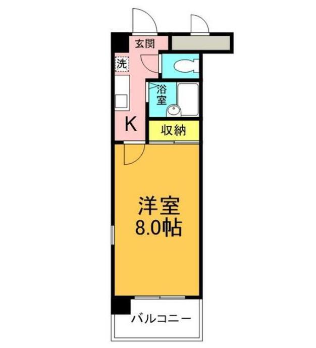 LILY-BEさくら(1K/5階)の間取り写真