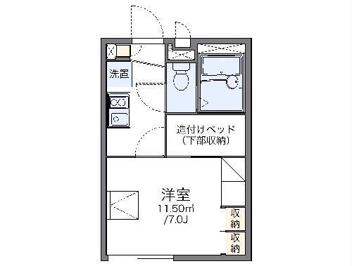 レオパレス大淀中浪華(1K/2階)の間取り写真