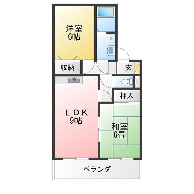 TSTサンハイツ(2LDK/2階)の間取り写真