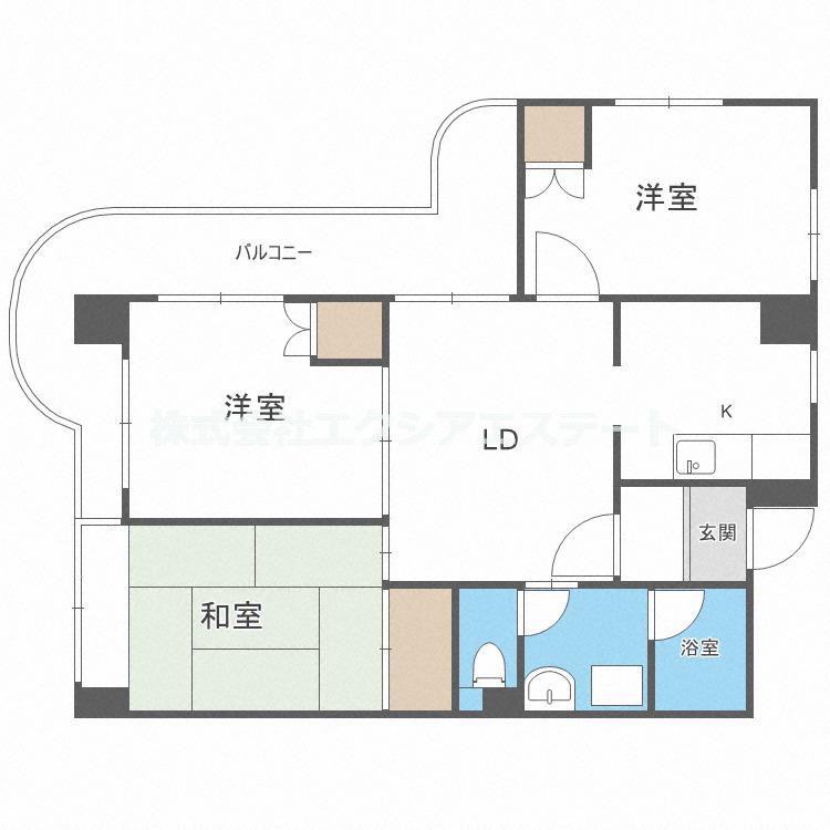 エスポワール住之江公園(3LDK/6階)の間取り写真