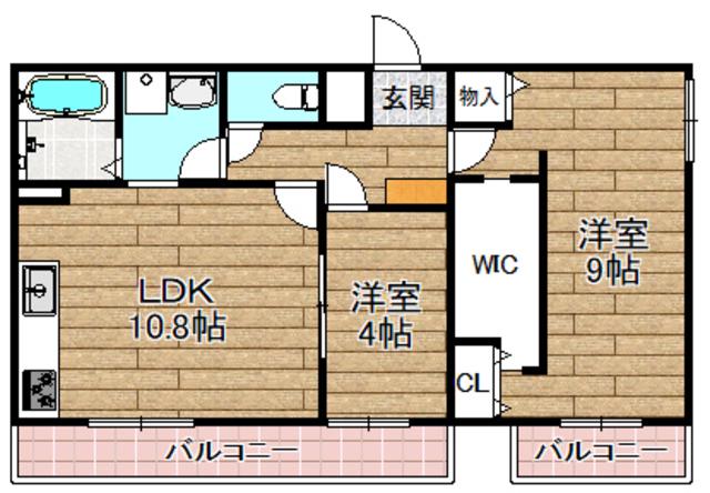 ハイツ大手町II(2LDK/4階)の間取り写真