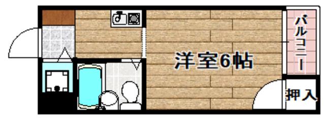 芥川グリーンハイツ(1K/3階)の間取り写真
