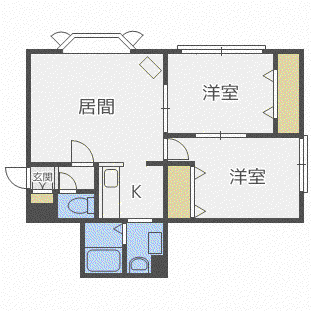 ルミエールエスペランス(2LDK/2階)の間取り写真