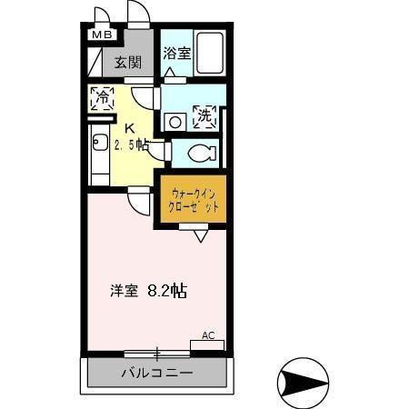 FAMILL TOMO(1K/2階)の間取り写真