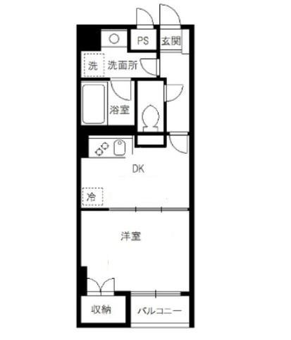 スプリーム九段(1DK/5階)の間取り写真