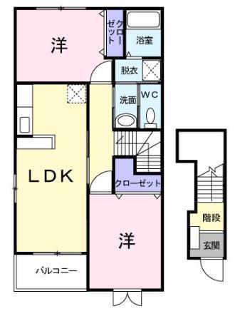 サン・ブリーズ(2LDK/2階)の間取り写真