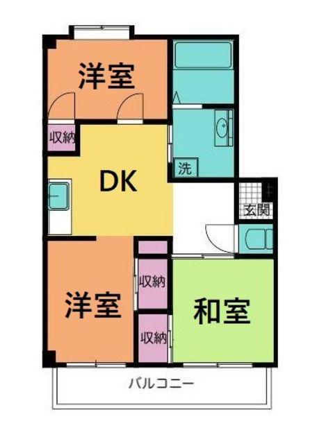 エルディムイシカワ(3DK/1階)の間取り写真