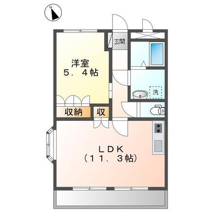 ルミナスハイム(1LDK/2階)の間取り写真