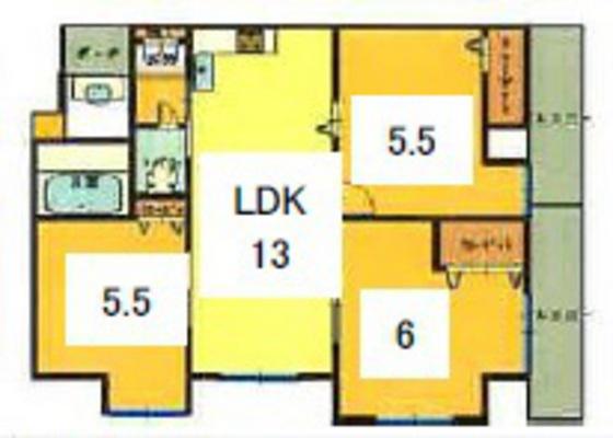 ベンハウス伊福町(3LDK/2階)の間取り写真