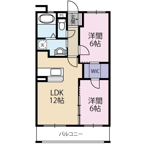 サンライズ布橋II(2LDK/2階)の間取り写真