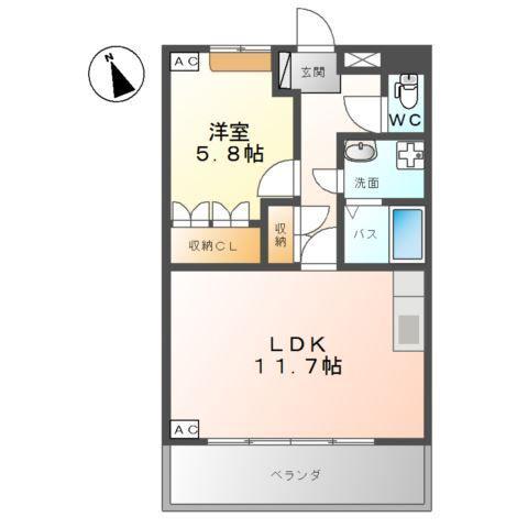 ゴールド エクスペリメント(1LDK/1階)の間取り写真