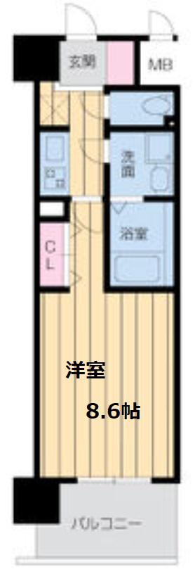 ドゥーエ森ノ宮(1K/12階)の間取り写真