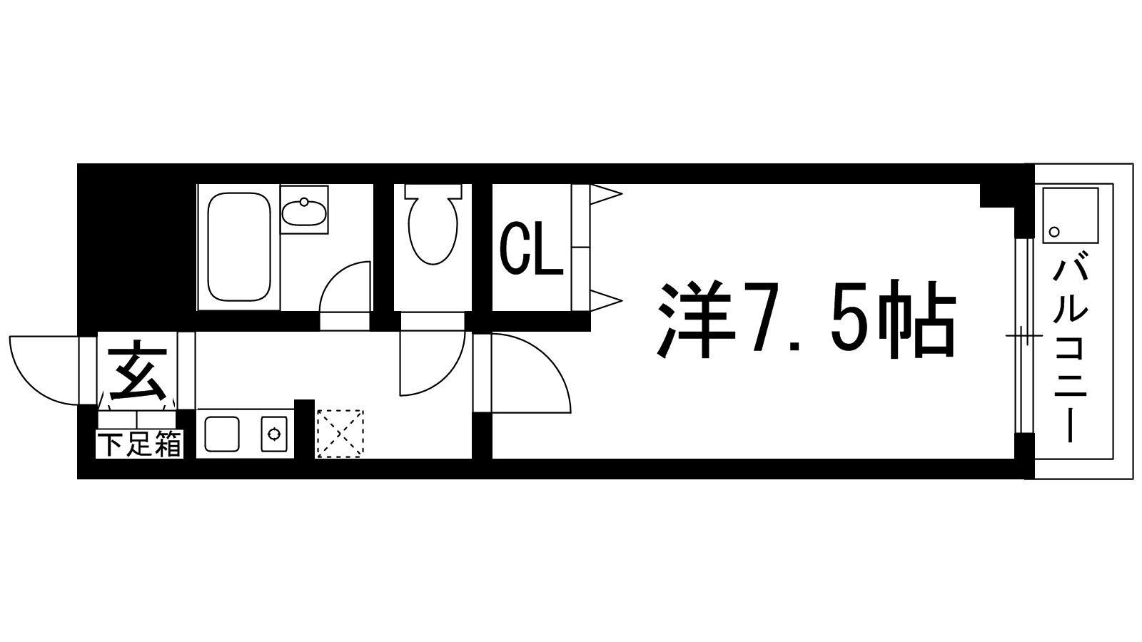 阪急宝塚線 川西能勢口駅 徒歩5分 6階建 築29年(1K/5階)の間取り写真