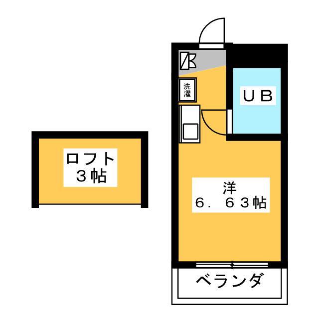 エステートシャインヒル(ワンルーム/2階)の間取り写真