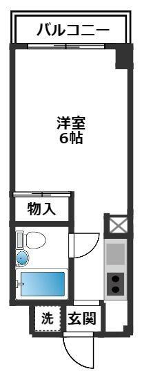 伊勢原5番館(ワンルーム/5階)の間取り写真