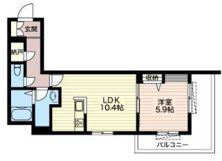 武蔵小山ヒルズ(1LDK/2階)の間取り写真