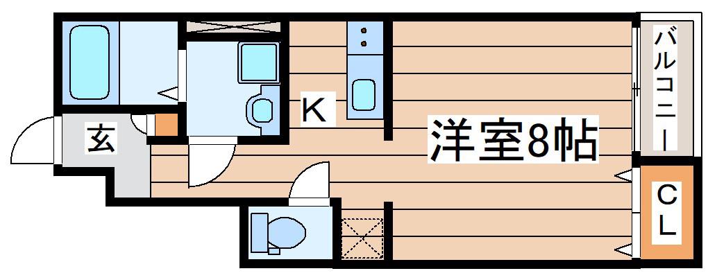 CASA白鳥(1K/1階)の間取り写真