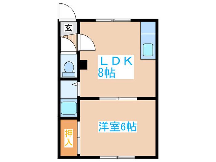 コーポ山西A棟(1LDK/1階)の間取り写真