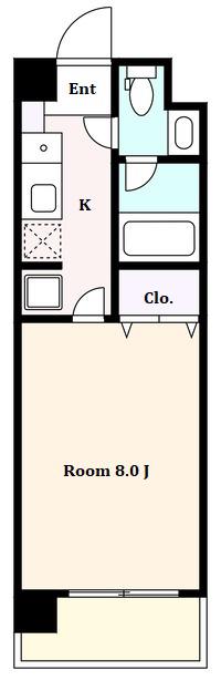 アクエリアス三軒茶屋(1K/3階)の間取り写真