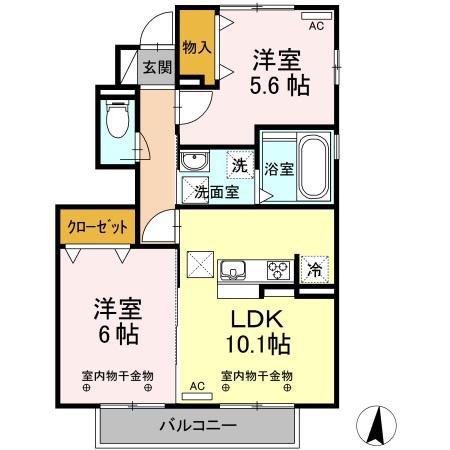 メゾン・ラ・セーヌ(2LDK/1階)の間取り写真