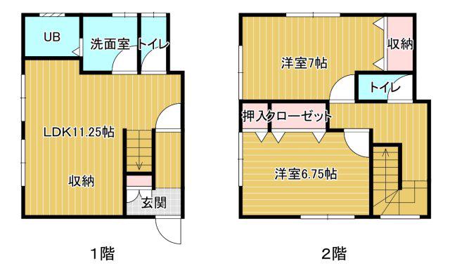 JR山陽本線 舞子駅 バス乗車時間:45分 最寄りバス停で下車 徒歩6分 2階建 築10年(2LDK/1階)の間取り写真
